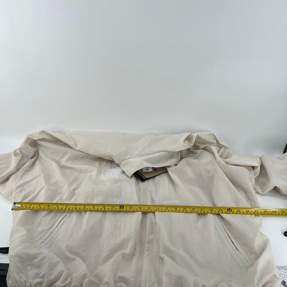 NWT Nike Swoosh Women's Cream Windbreaker Oversized Baggy Sport Jacket XL 1X 2XL - Picture 8 of 10